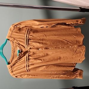 LOFT long sleeve blouse in cappuccino. Size XL.